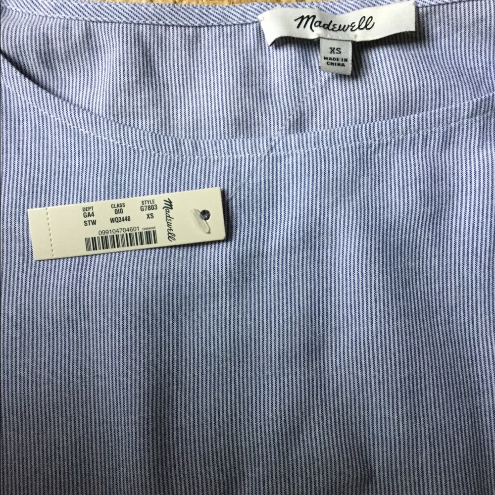 2xHP⚡️NWT⚡️ Madewell stripe lace up shirt dress - Picture 6 of 8